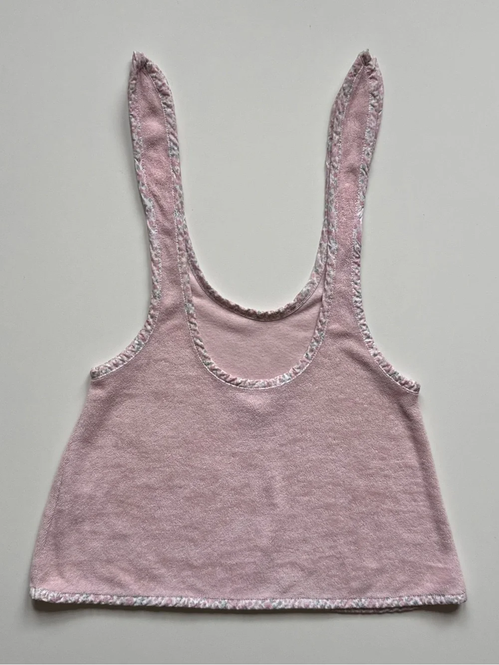 Minnow Girls' French Terry Tie-Knot Pink Tank Top - Size 2T